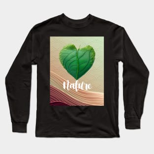 Love Nature No. 3: Green Valentine's Day on a Dark Background Long Sleeve T-Shirt